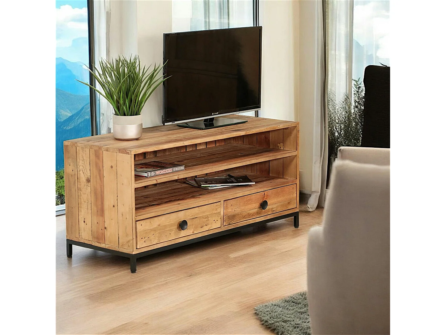 Meuble tv en bois recyclé CANBERRA