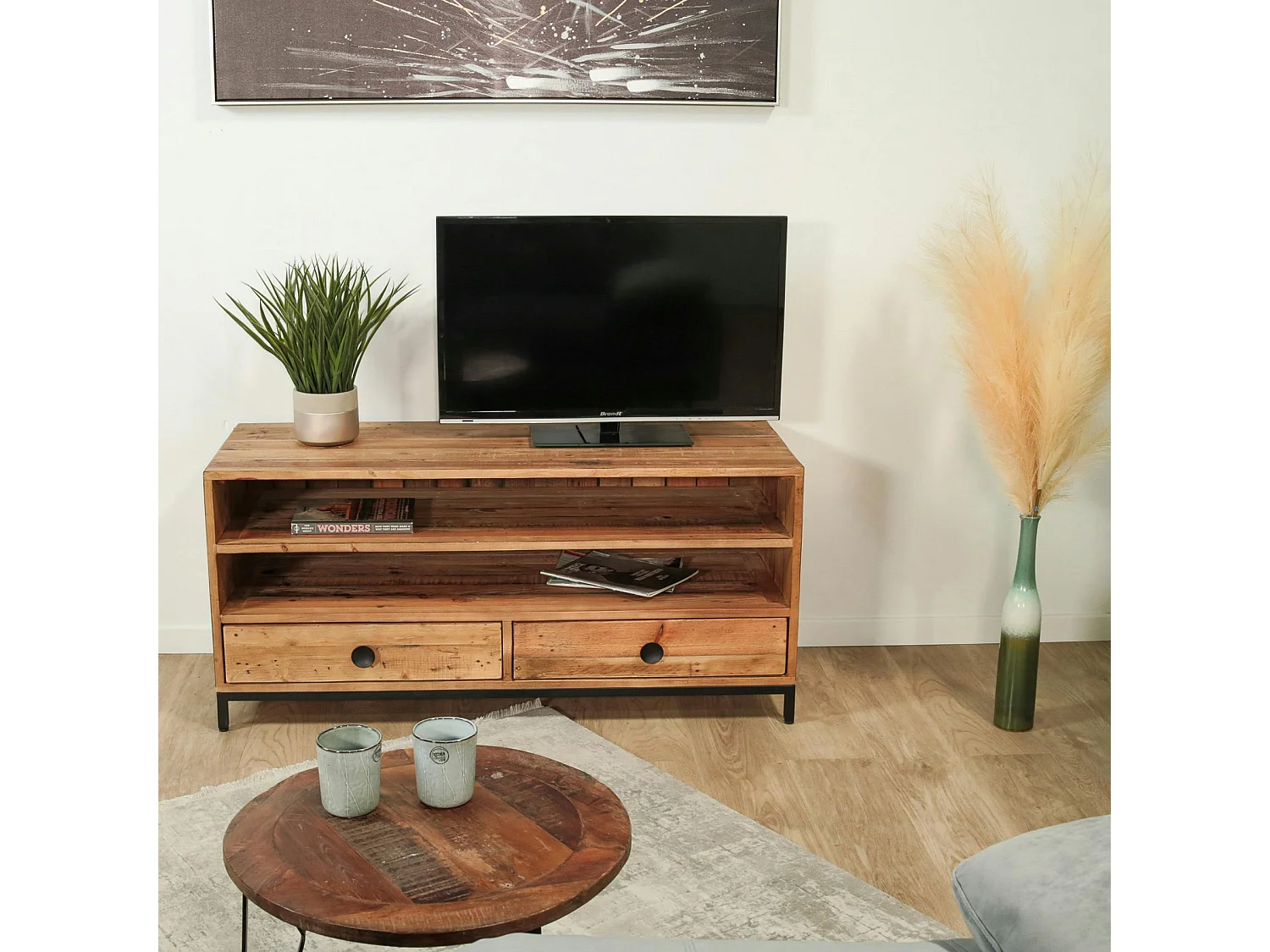 Meuble tv en bois recyclé CANBERRA