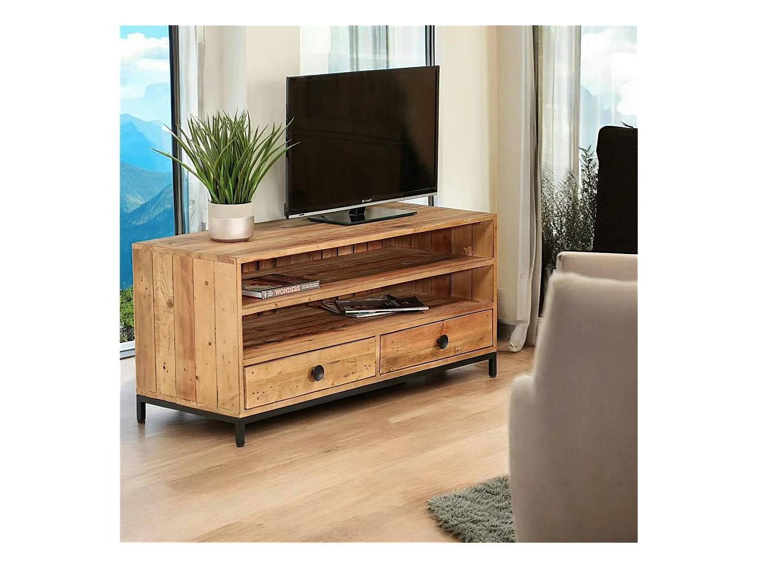 Meuble tv en bois recyclé CANBERRA
