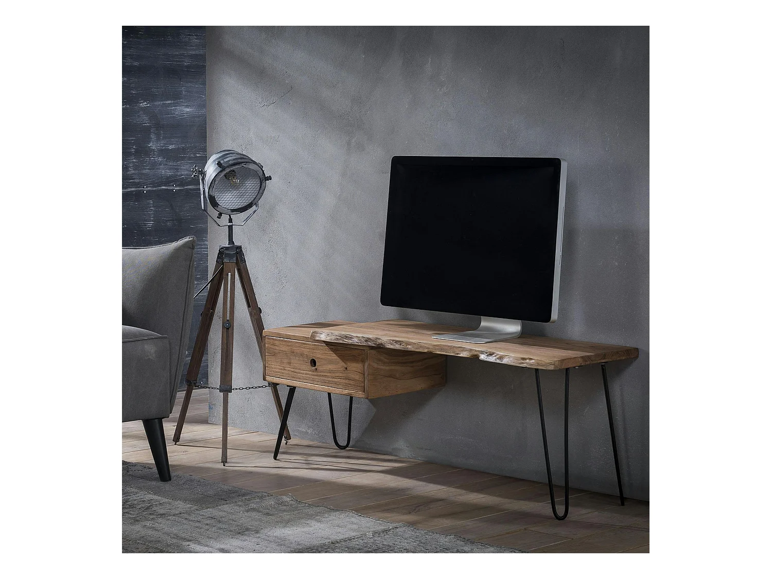 Meuble TV scandinave bois massif MELBOURNE