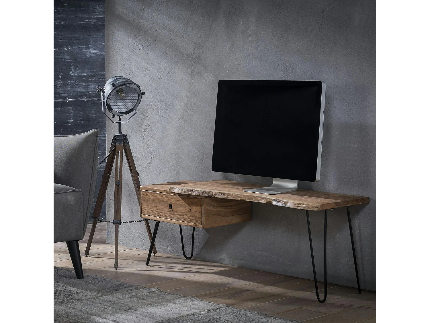 Meuble TV scandinave bois massif MELBOURNE