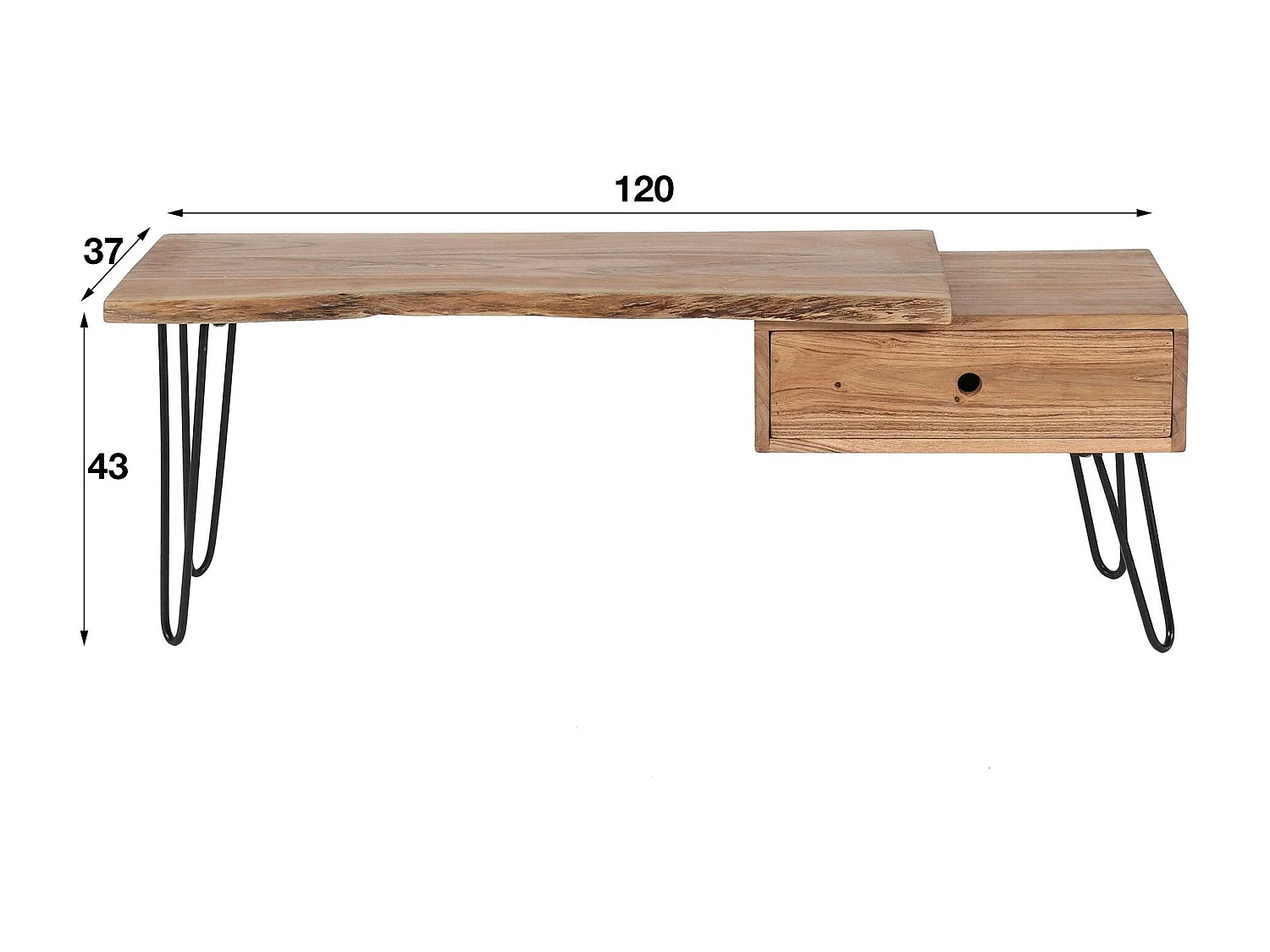 Meuble TV scandinave bois massif MELBOURNE