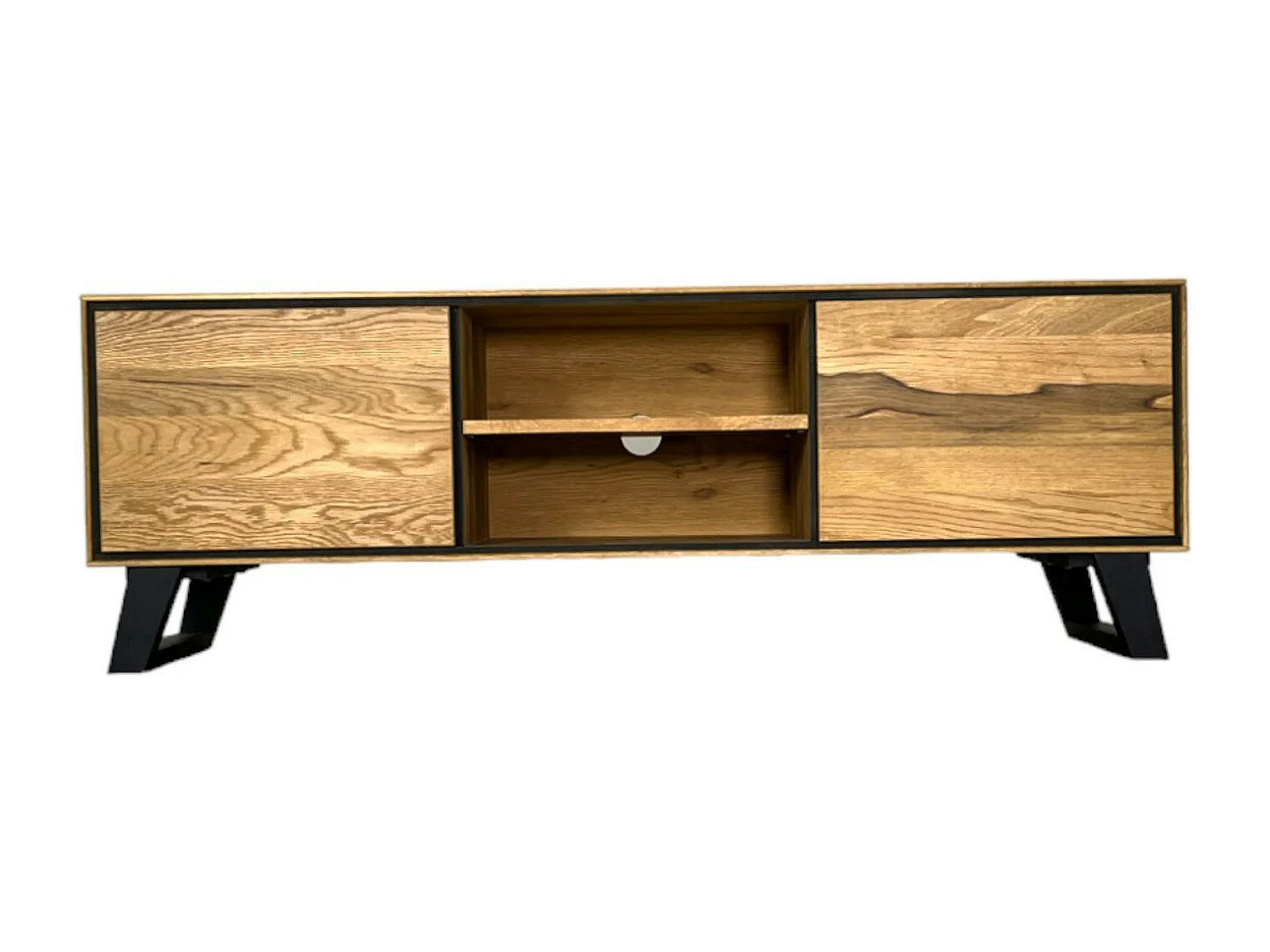 Meuble tv en bois de chêne huilé et pieds obliques PALERME