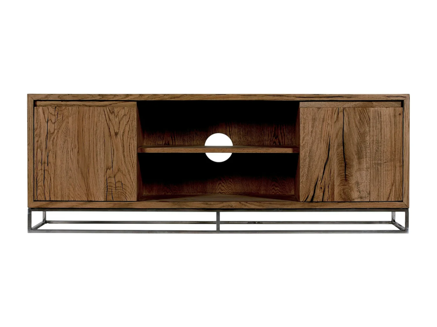 Meuble TV moderne chêne acier 150 cm RIVERSIDE