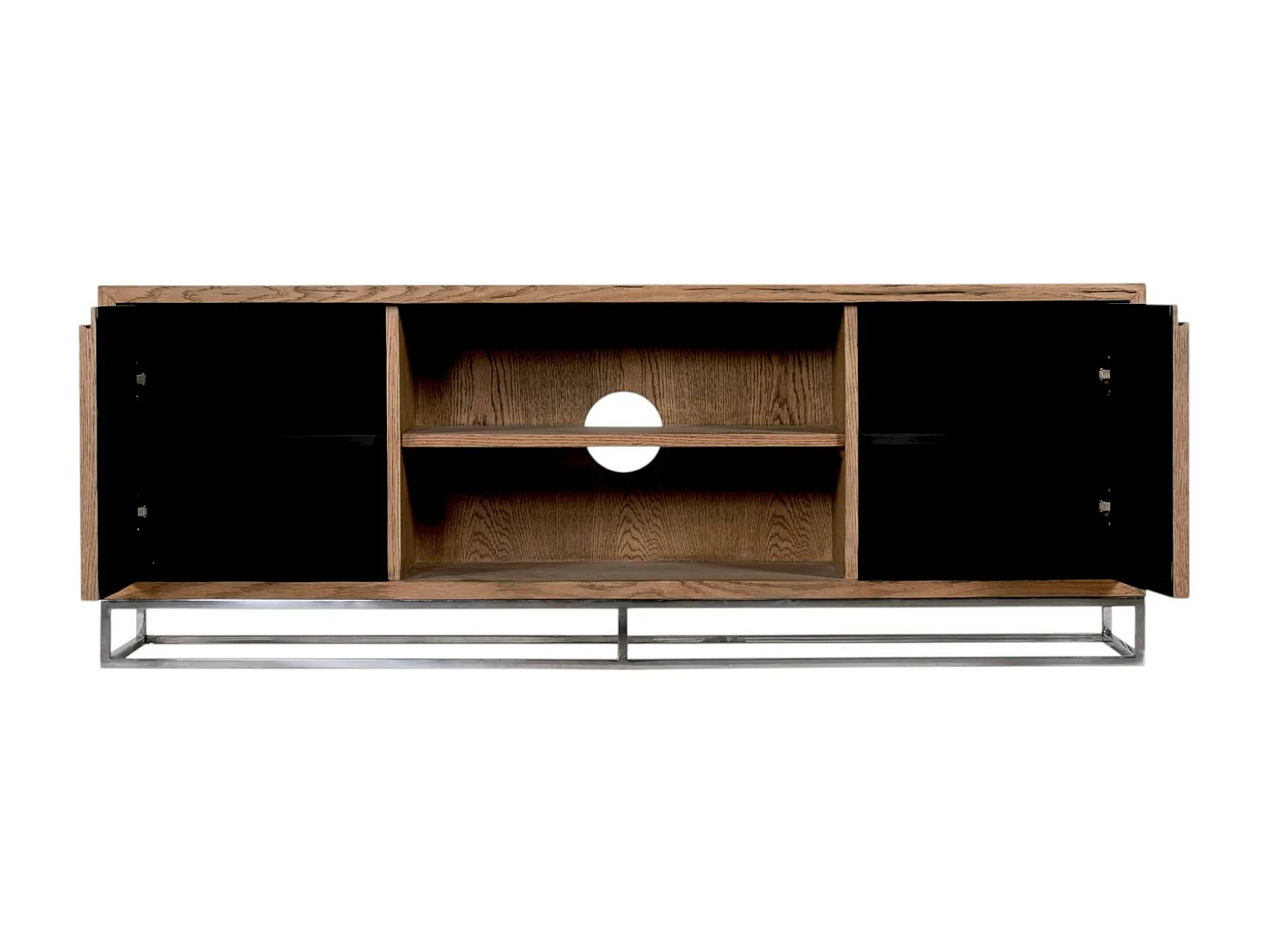 Meuble TV moderne chêne acier 150 cm RIVERSIDE