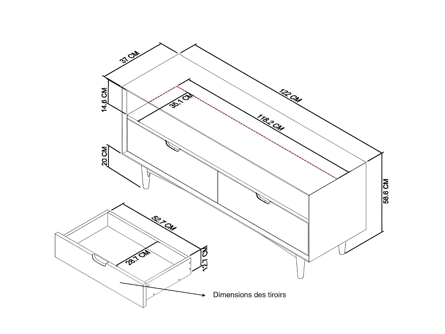 Meuble tv scandinave COPENHAGUE