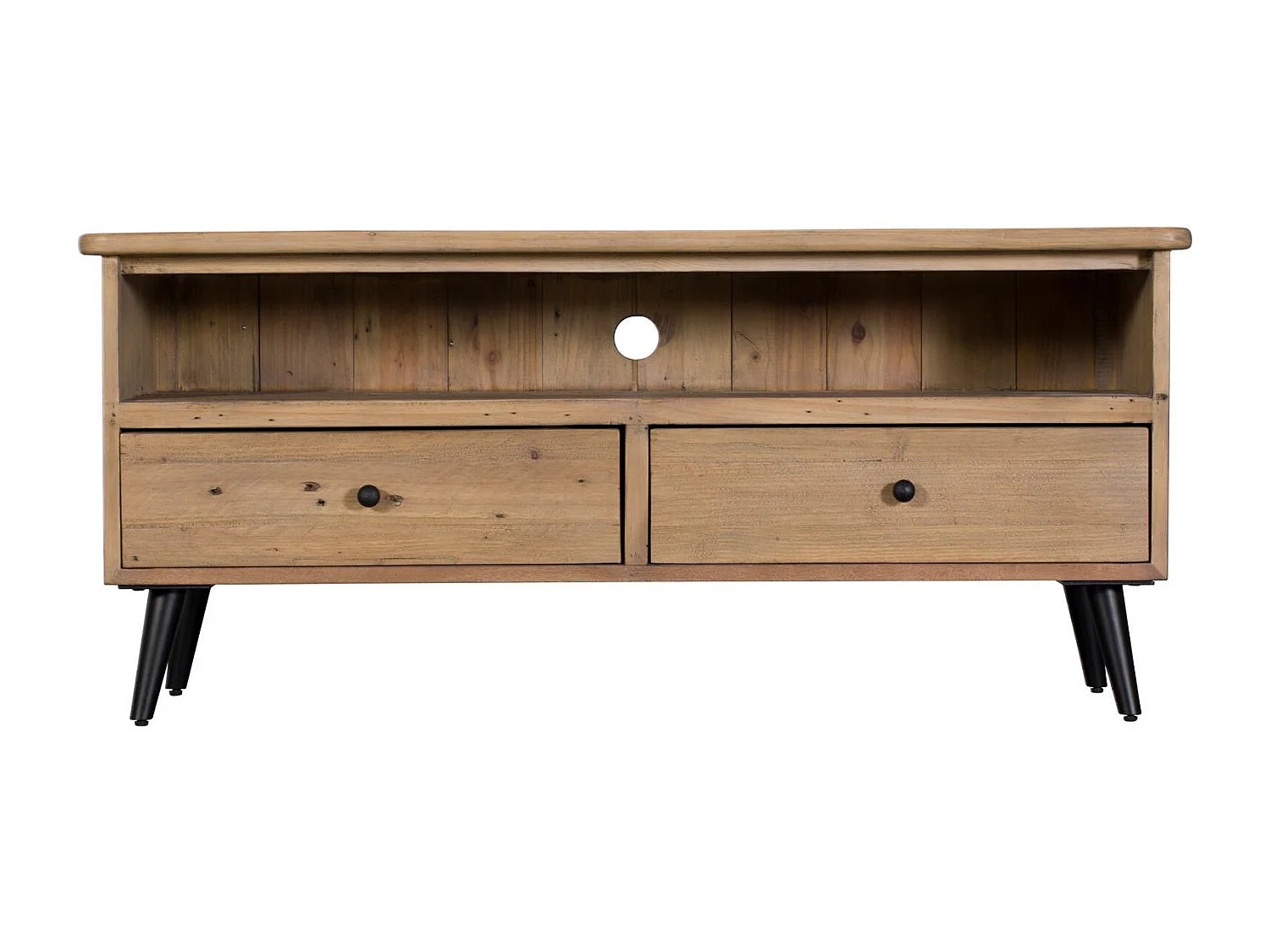 Petit meuble TV bois recyclé clair SALERNE