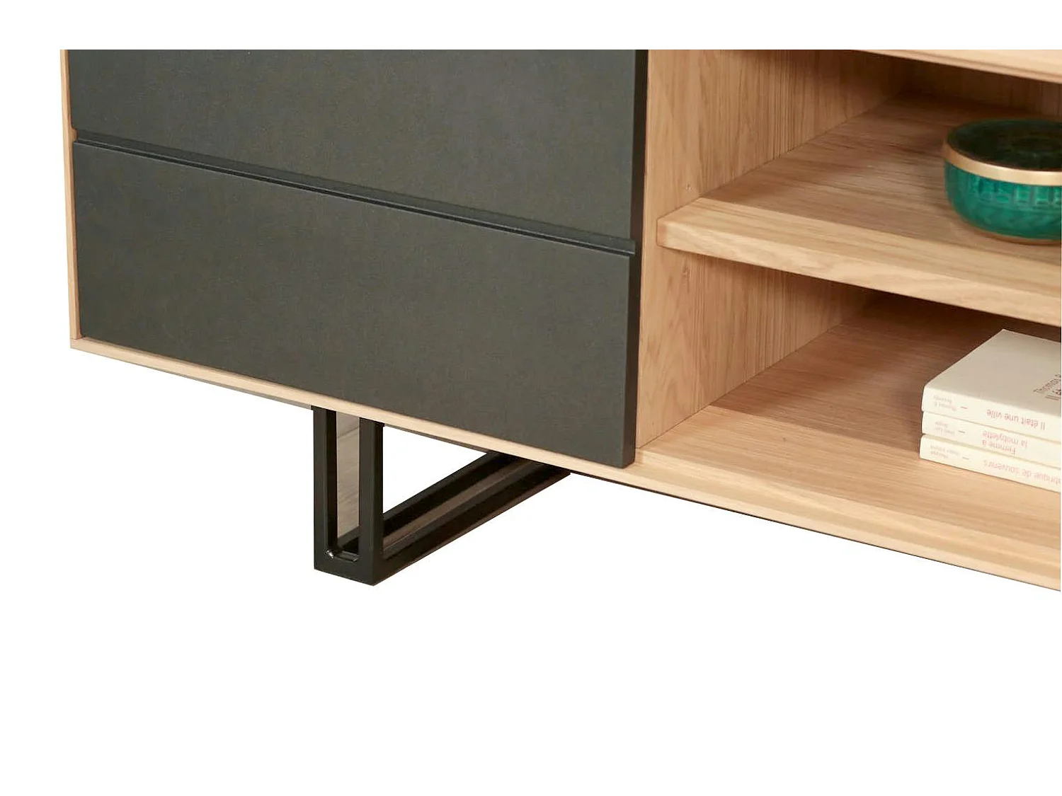 Meuble tv moderne en chêne blanc ZONZA