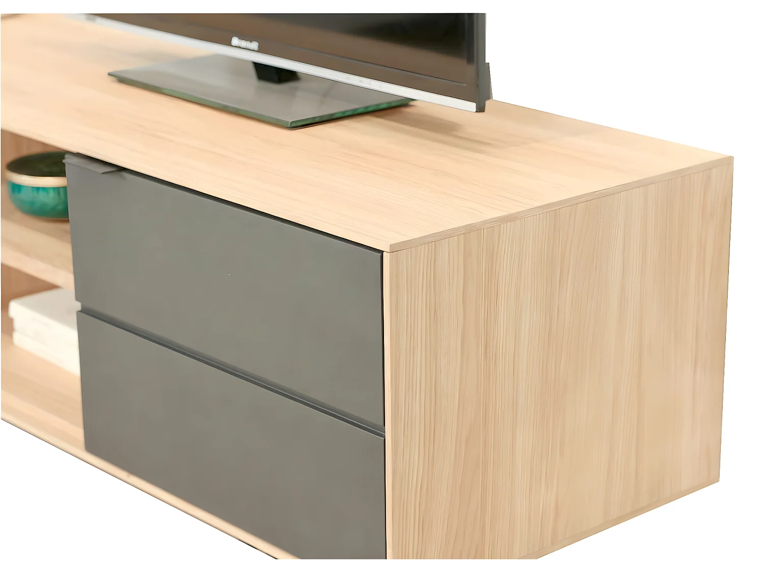 Meuble tv moderne en chêne blanc ZONZA