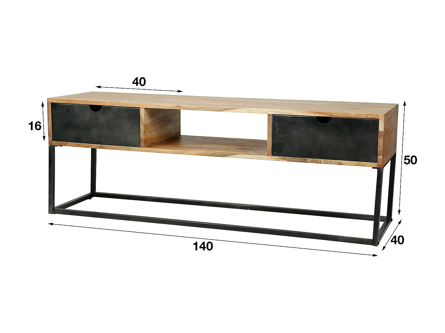 Meuble tv industriel tiroirs métal BUNBURY