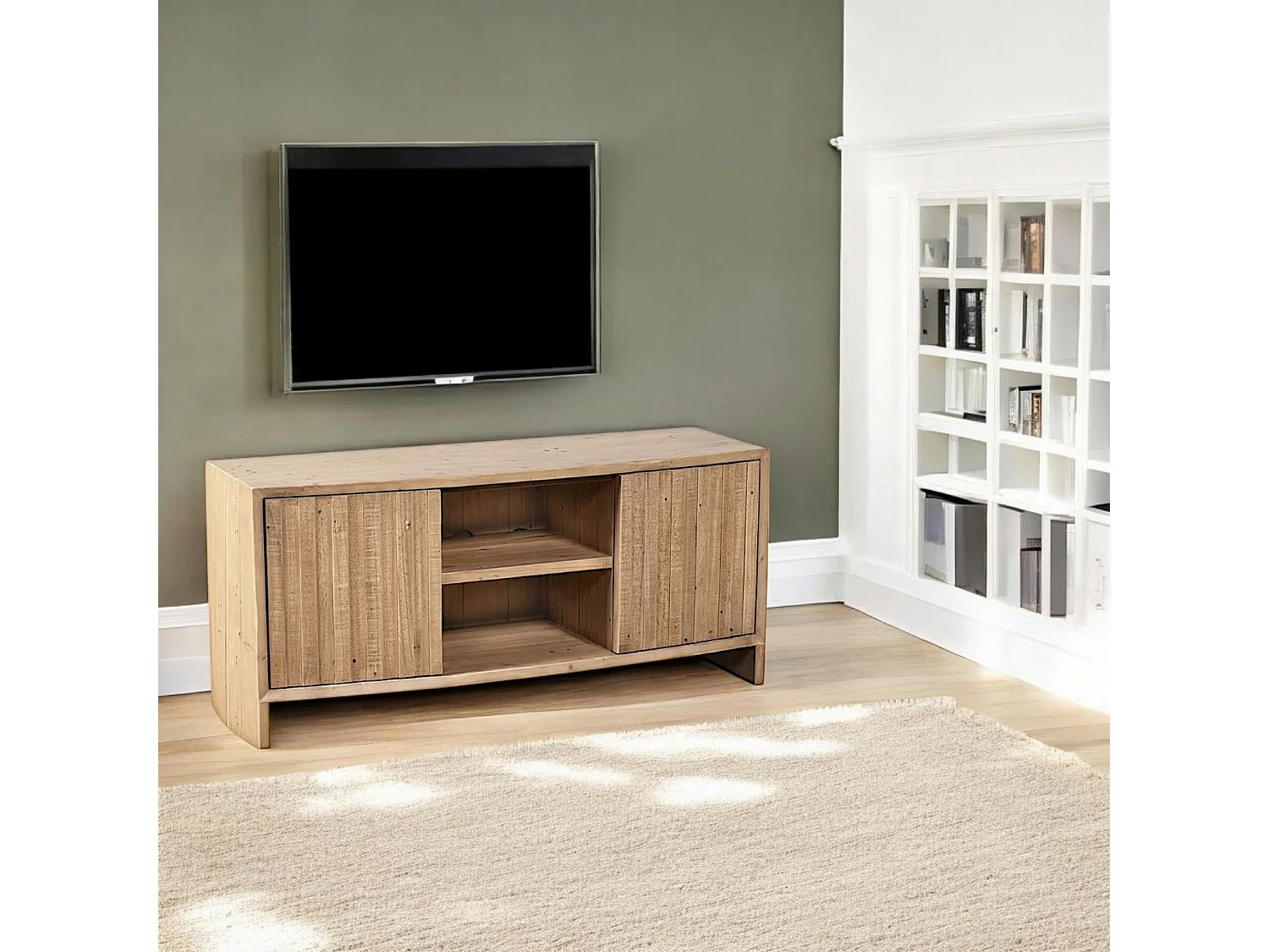 Meuble tv en bois recyclé FSC NELSON