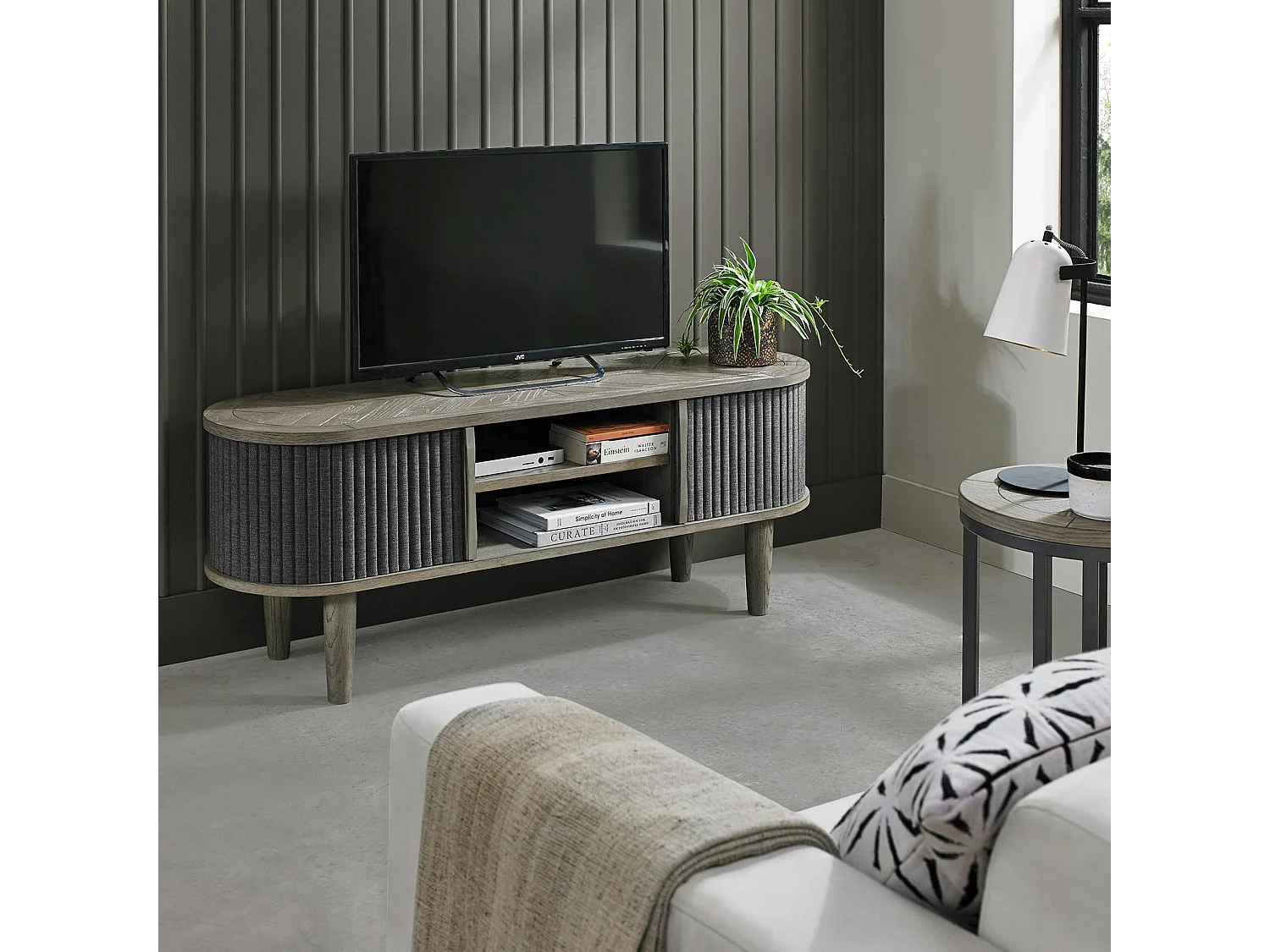 Meuble tv en bois avec accordéon HOUSTON