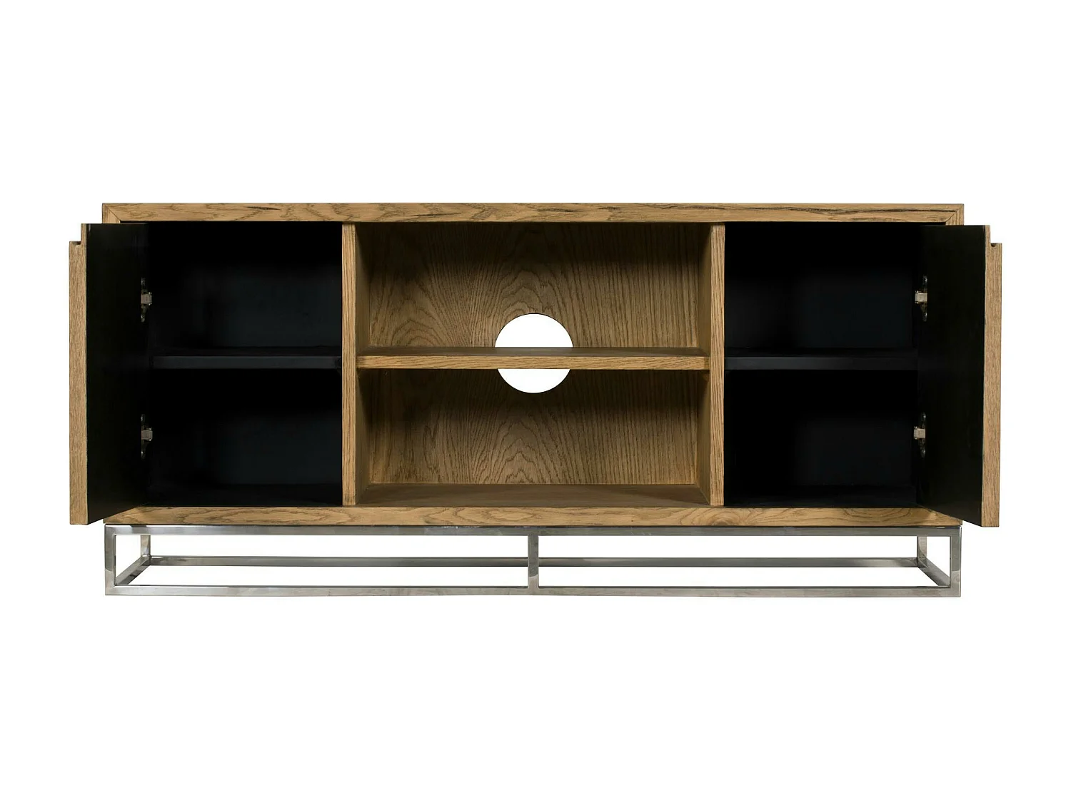 Meuble TV moderne chêne acier 120 cm RIVERSIDE