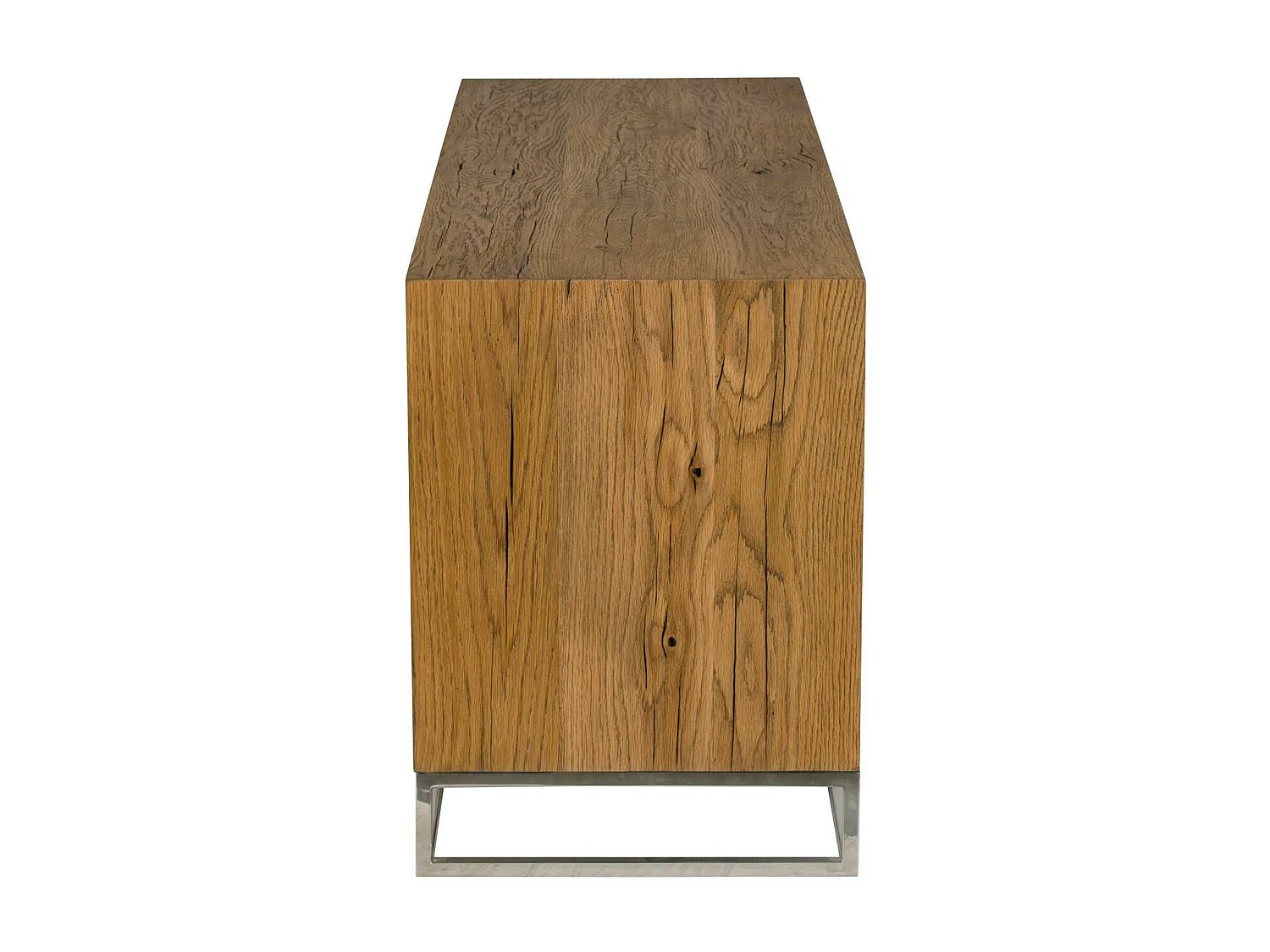 Meuble TV moderne chêne acier 120 cm RIVERSIDE