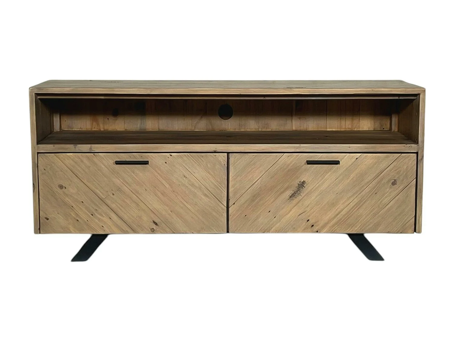 Meuble tv avec rangement bois recyclé VITTORIA