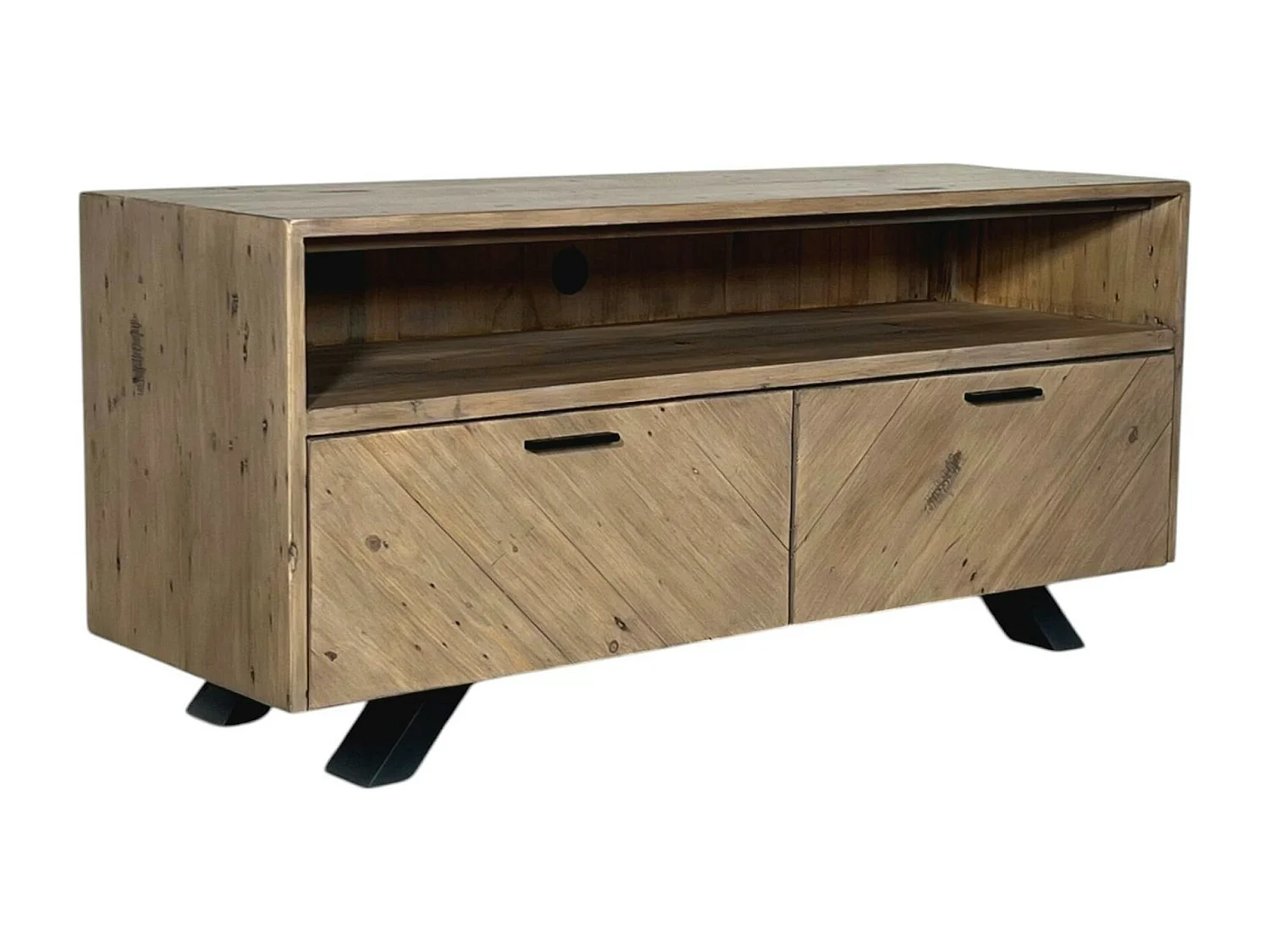 Meuble tv avec rangement bois recyclé VITTORIA