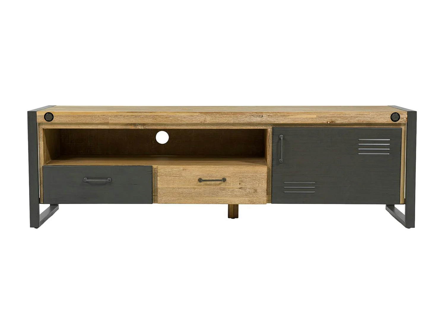 Meuble TV industriel bois métal boulons BROOKLYN