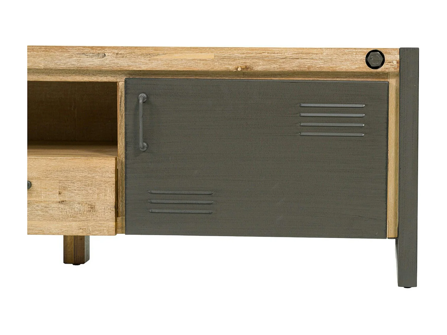 Meuble TV industriel bois métal boulons BROOKLYN