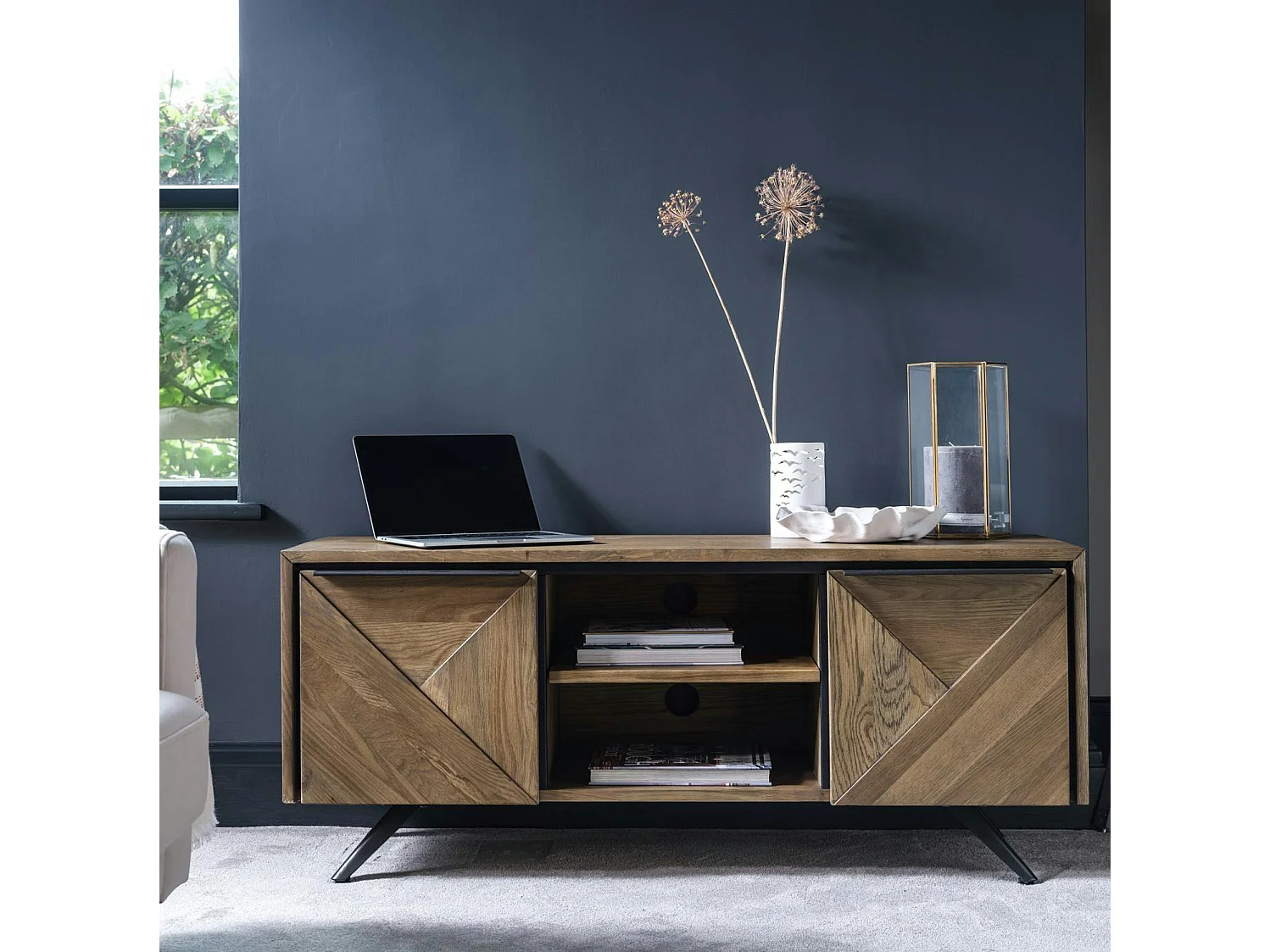 Meuble TV moderne en chêne MANHATTAN