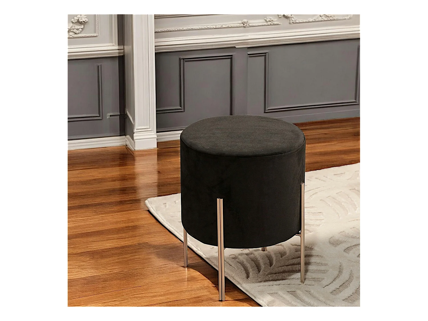 Tabouret contemporain velours noir