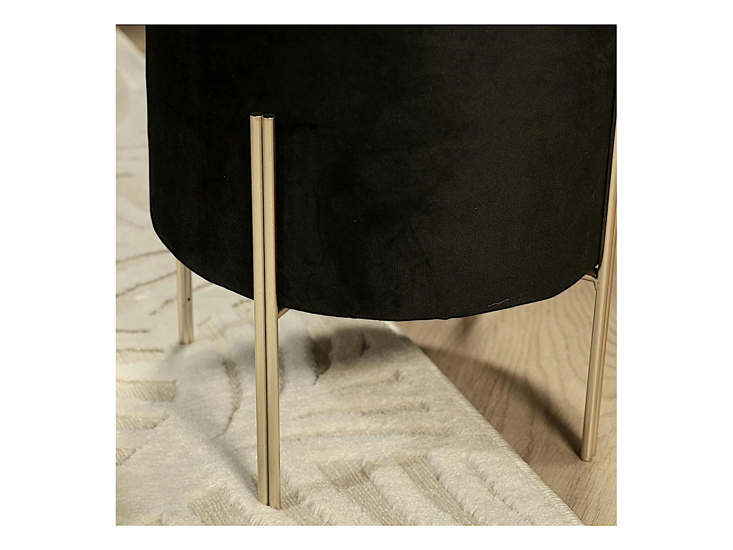 Tabouret contemporain velours noir