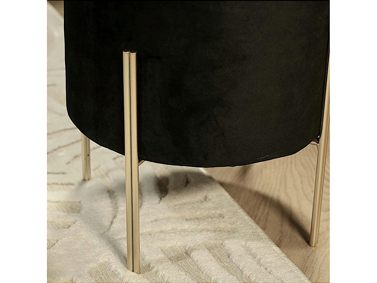 Tabouret contemporain velours noir