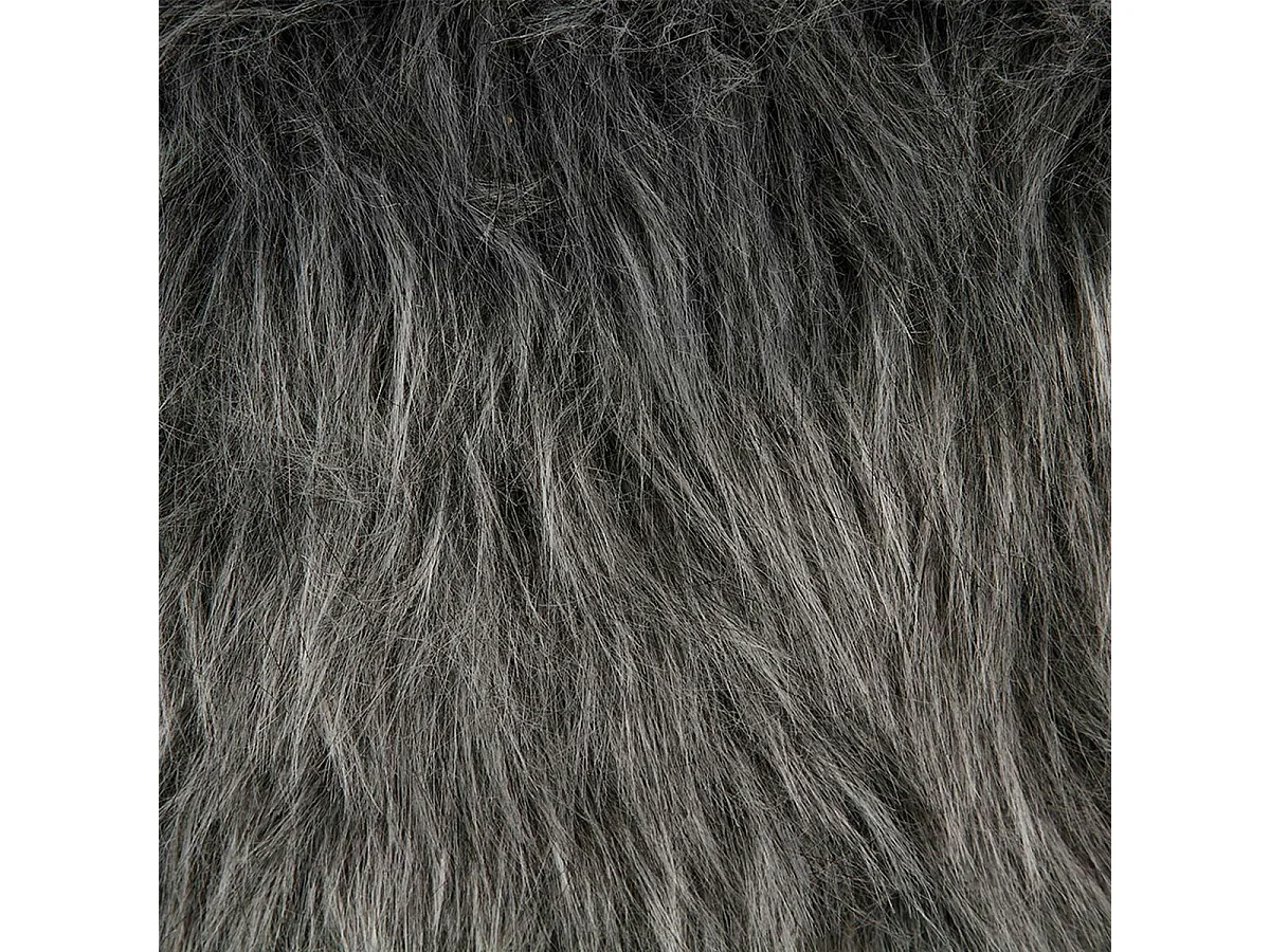 Tabouret fourrure grise synthétique