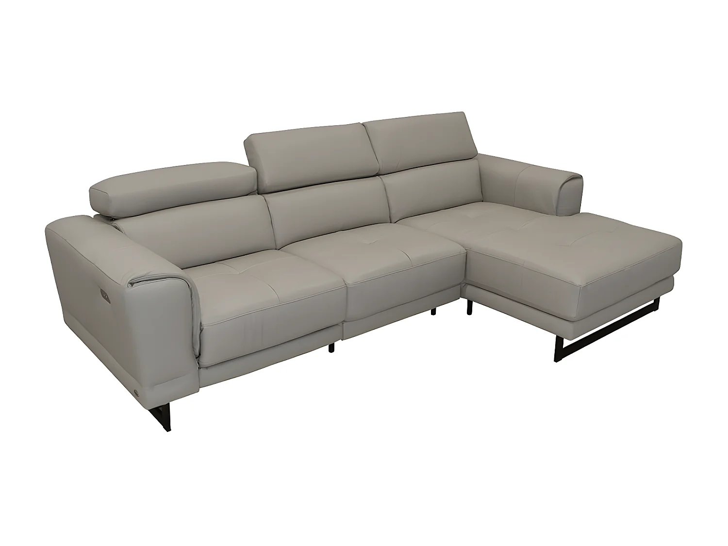 Ecksofa San Remo R/Leder/Grau