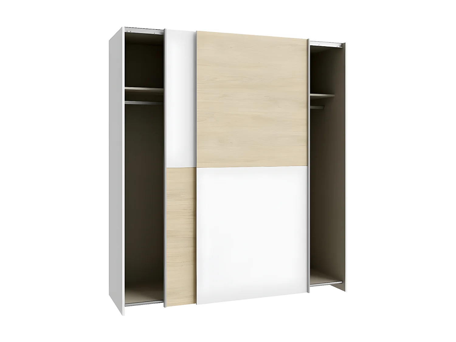 Armadio Orovivo Premium  (170cm)/Porte scorrevoli/Sonoma&Bianco