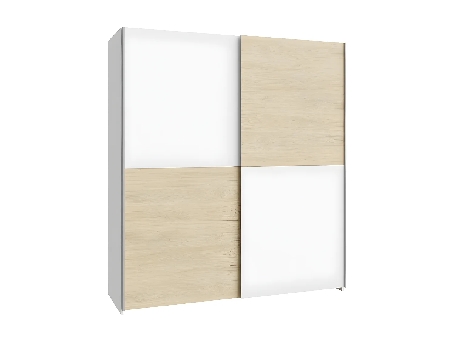 Armadio Orovivo Premium  (170cm)/Porte scorrevoli/Sonoma&Bianco