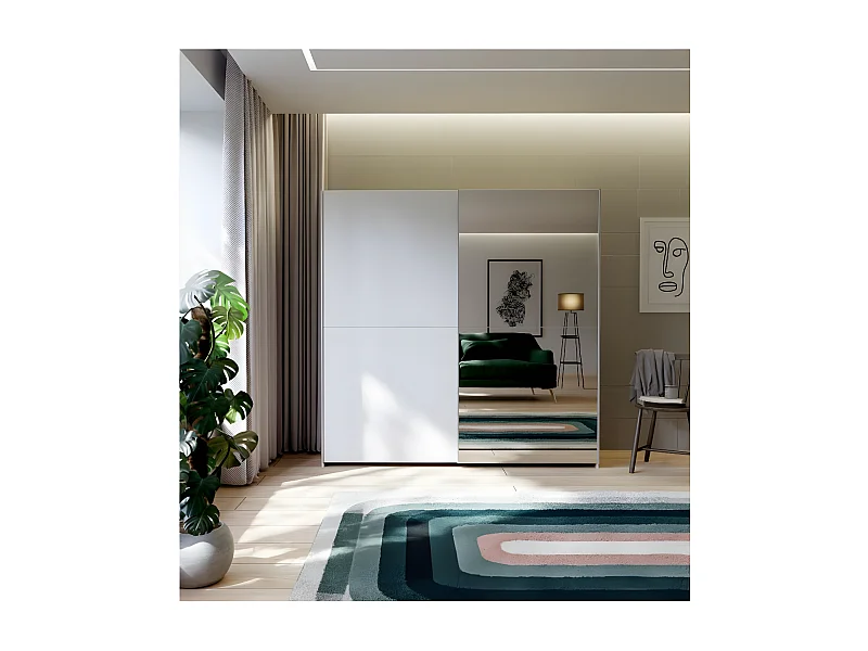 Kleiderschrank Orovivo Lux (190cm)/Schiebetüren/Weiss