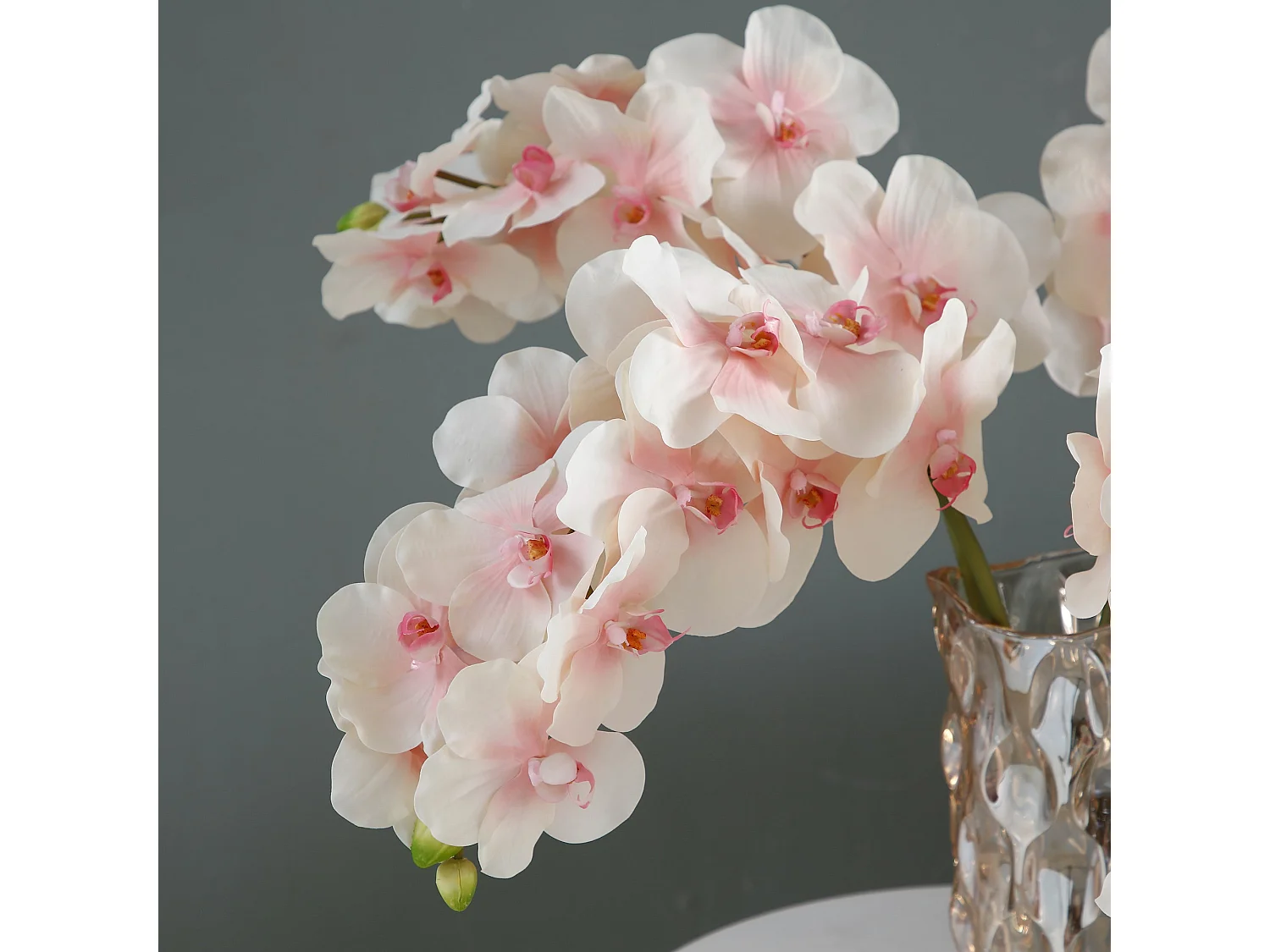 Tige d'Orchidée Phalaenopsis - Rose / 66 cm