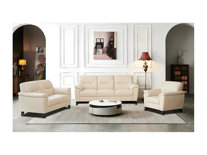 Mesina Set 3+2+1/Pelle/Beige