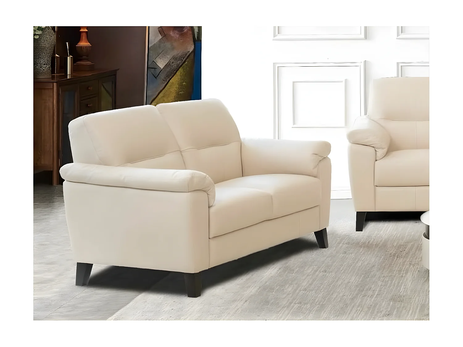 Mesina Set 3+2+1/Pelle/Beige