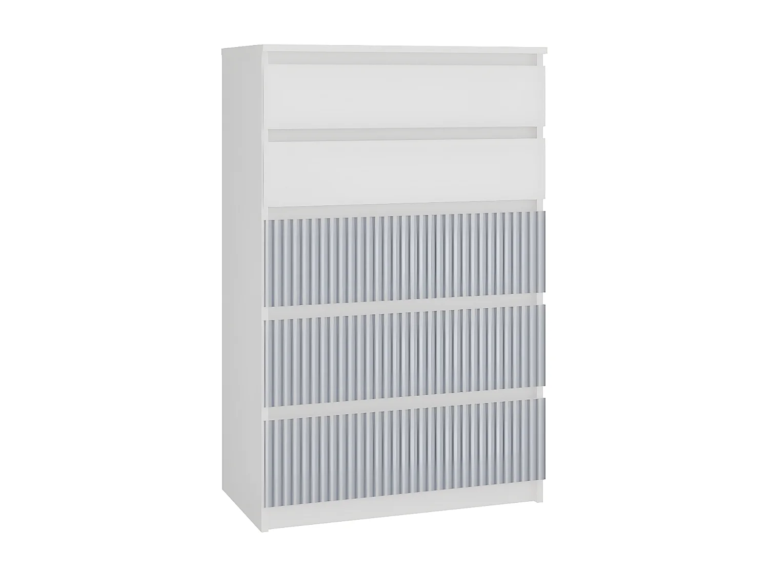 MILAN - Baúl moderno 5 cajones - 70x40x112 cm - Mueble de almacenaje para niños - Banco y azul