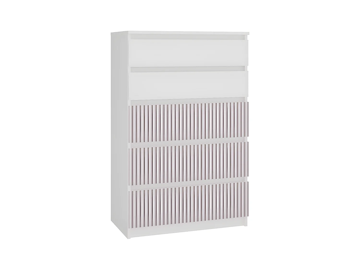 MILAN - Commode moderne 5 tiroirs - 70x40x109.5 cm  - Meuble de rangement pour enfant - Banc et rose