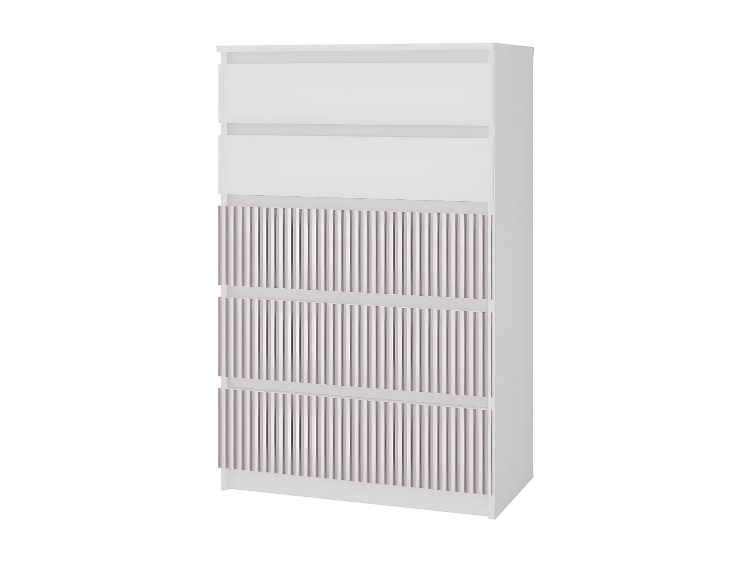 MILAN - Commode moderne 5 tiroirs - 70x40x109.5 cm  - Meuble de rangement pour enfant - Banc et rose