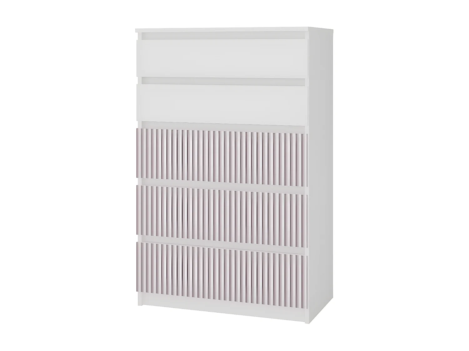 MILAN - Commode moderne 5 tiroirs - 70x40x109.5 cm  - Meuble de rangement pour enfant - Banc et rose