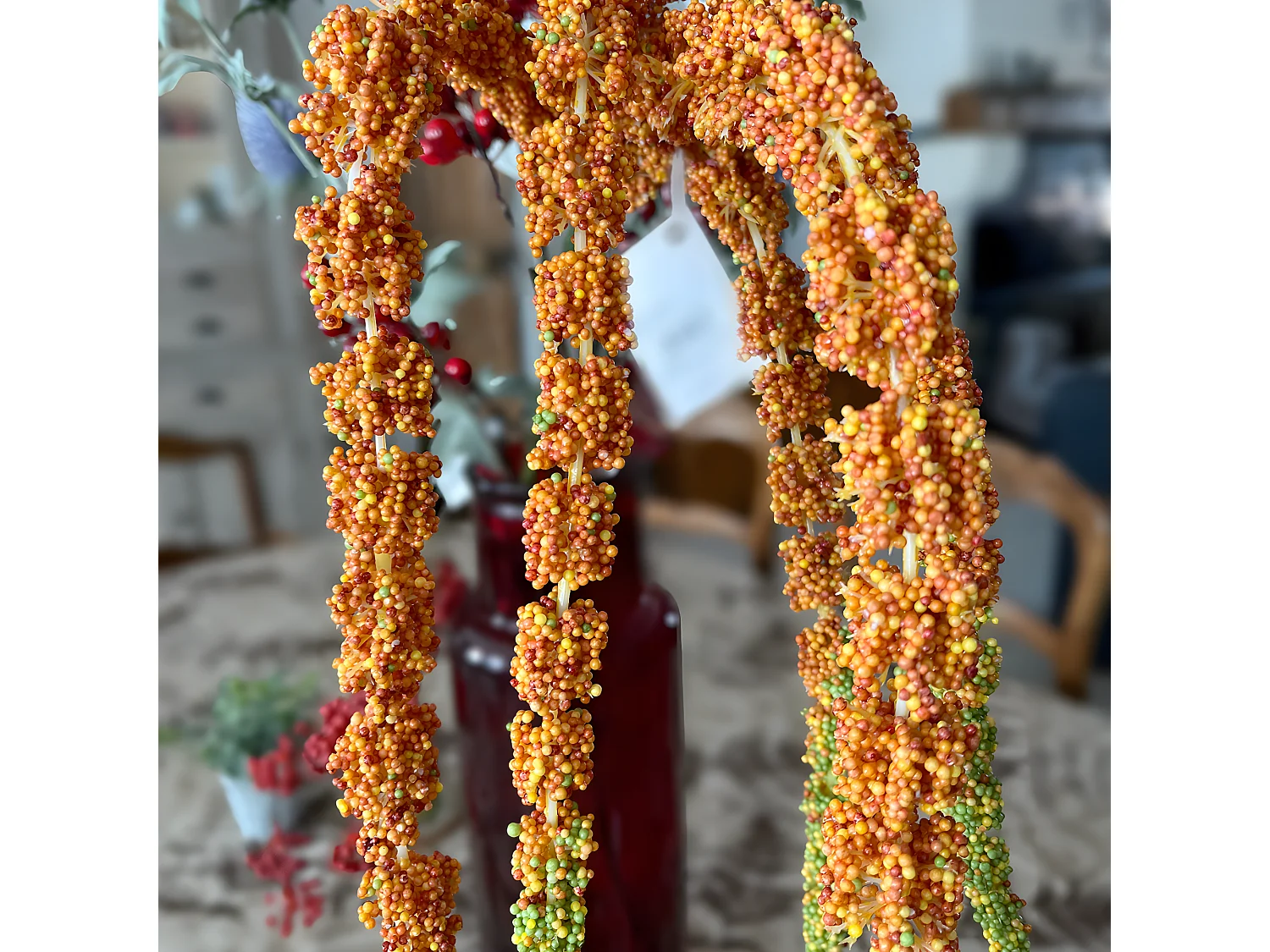 Feuillage Amarante Tombante - Orange / 137 cm