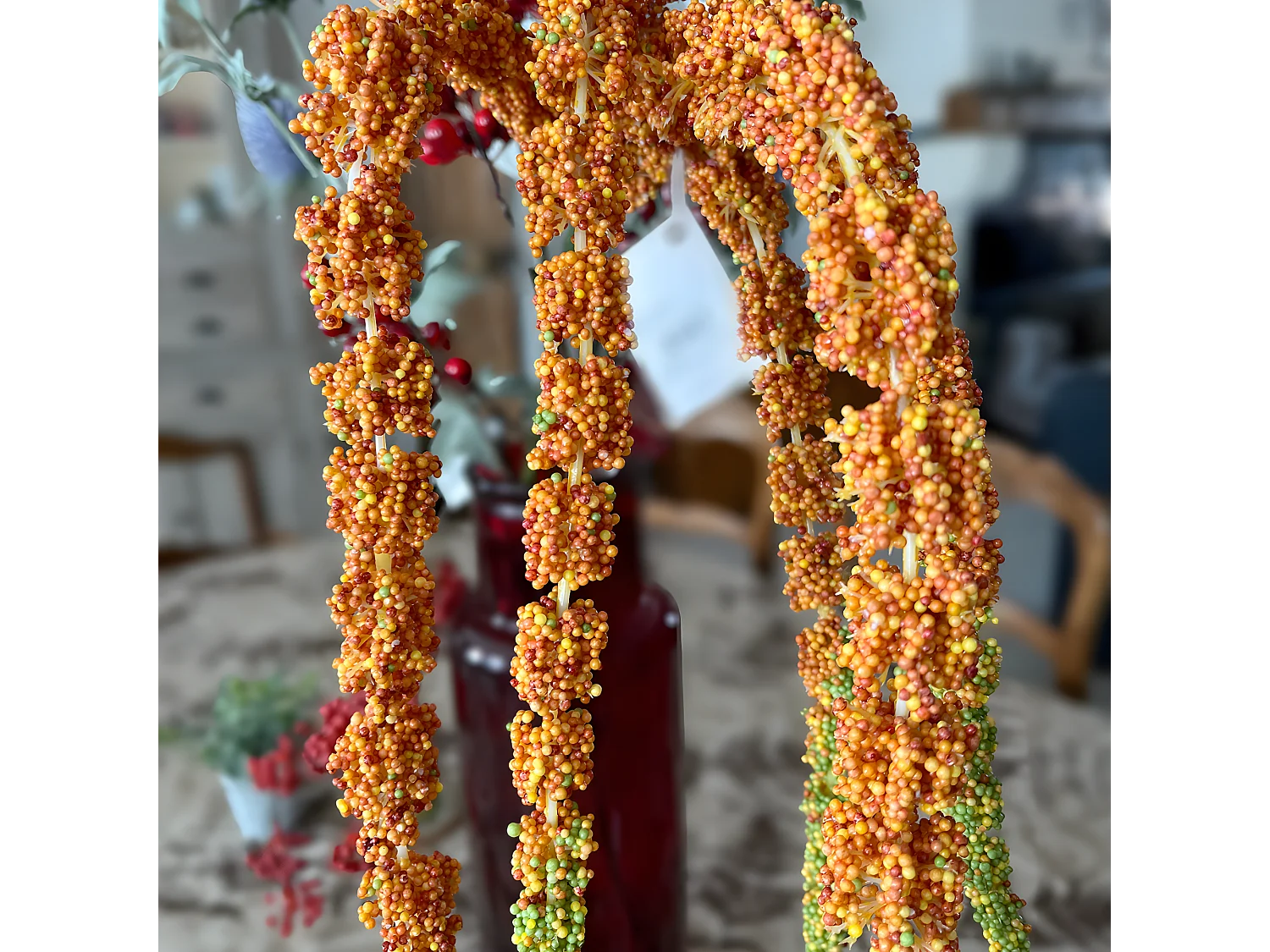 Feuillage Amarante Tombante - Orange / 137 cm