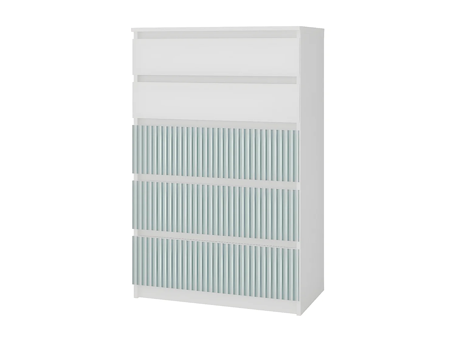 MILAN - Baúl moderno 5 cajones - 70x40x112 cm - Mueble de almacenaje infantil - Banco y verde