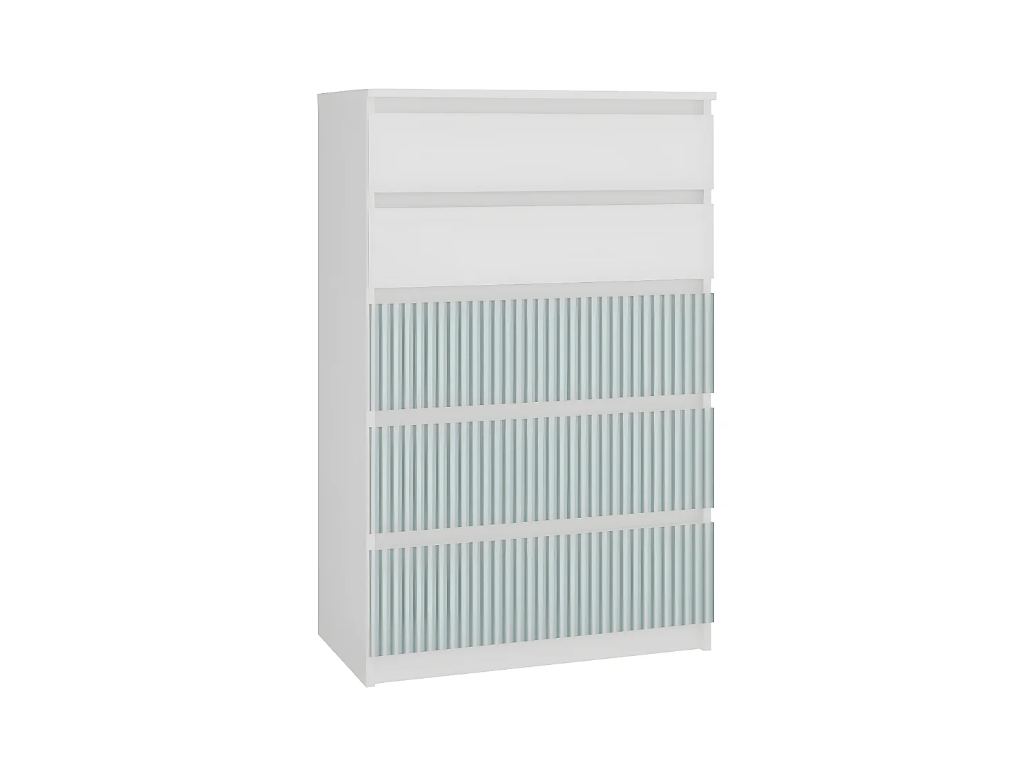 MILAN - Commode moderne 5 tiroirs - 70x40x109.5 cm  - Meuble de rangement pour enfant - Banc et vert