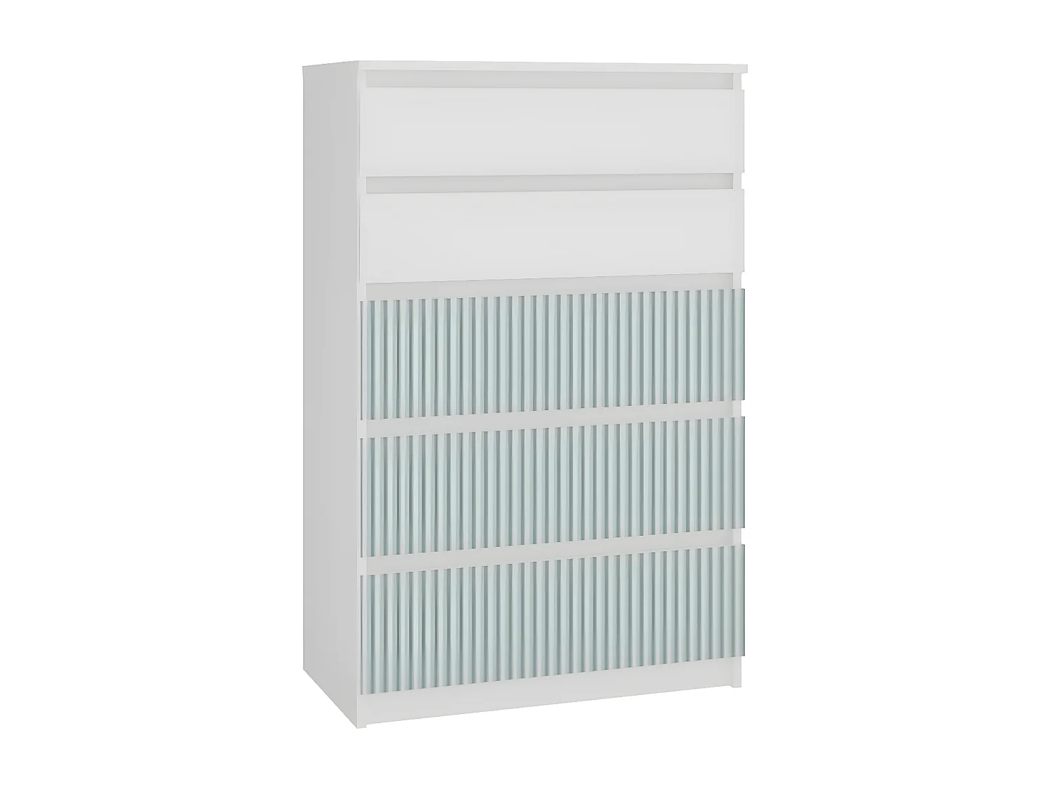 MILANO - Cassettiera moderna a 5 cassetti - 70x40x109.5 cm - Contenitori per bambini - Panca e verde