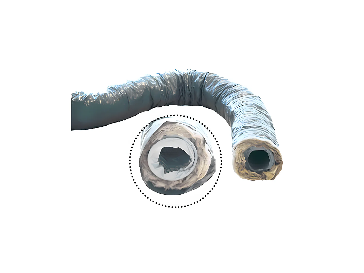 Unelvent   813920   Gaine souple isolEe ECOSOFT, isolation 25 mm, zEro phtalate, D 80 mm, long 6 m