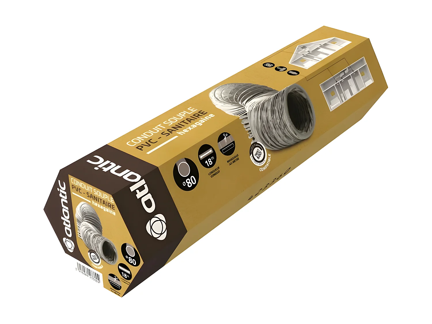 Atlantic Clim & Ventil   423360   Conduit souple PVC   HEXAGAINE 80