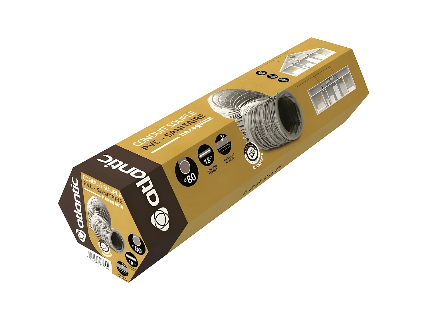 Atlantic Clim & Ventil   423360   Conduit souple PVC   HEXAGAINE 80
