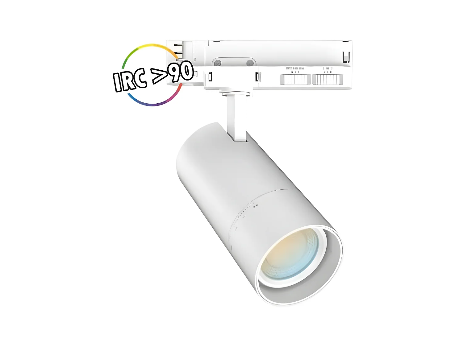 FOCUS SLIM II SPOT LED SUR RAIL AVEC ADAPTATEUR 3 ALLUMAGES BLANC 10 15 20W CCT ANGLE AJUSTABLE