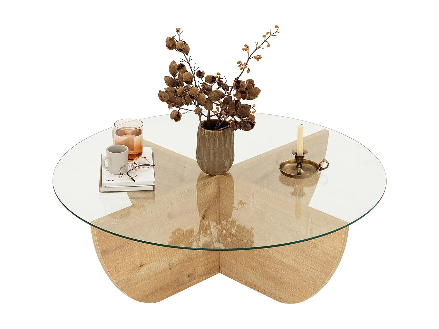 Table basse en verre trempé - Naturel clair et Transparent - AYSUN