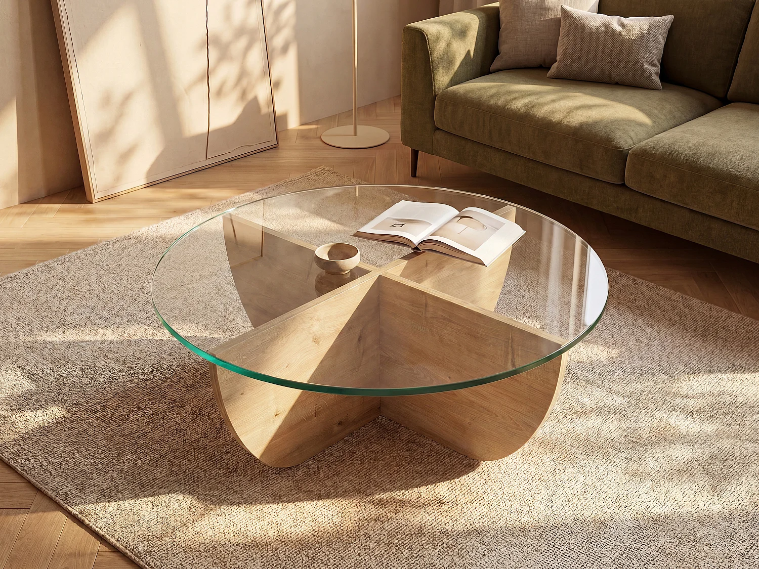 Salontafel van gehard glas - Licht naturel en transparant - AYSUN