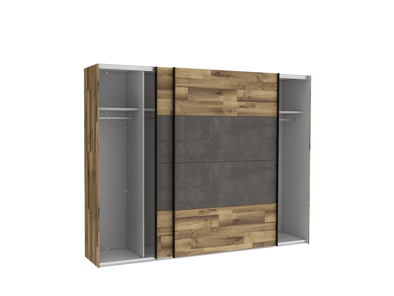 Penderie Chesmon Lux (270cm)/Portes coulissantes/Marron&Anthracite